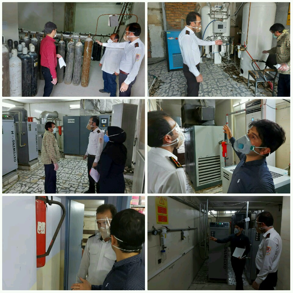 بازدید ایمنی کارشناسان آتش نشانی از بیمارستان ها و مراکز درمانی شهر بابل