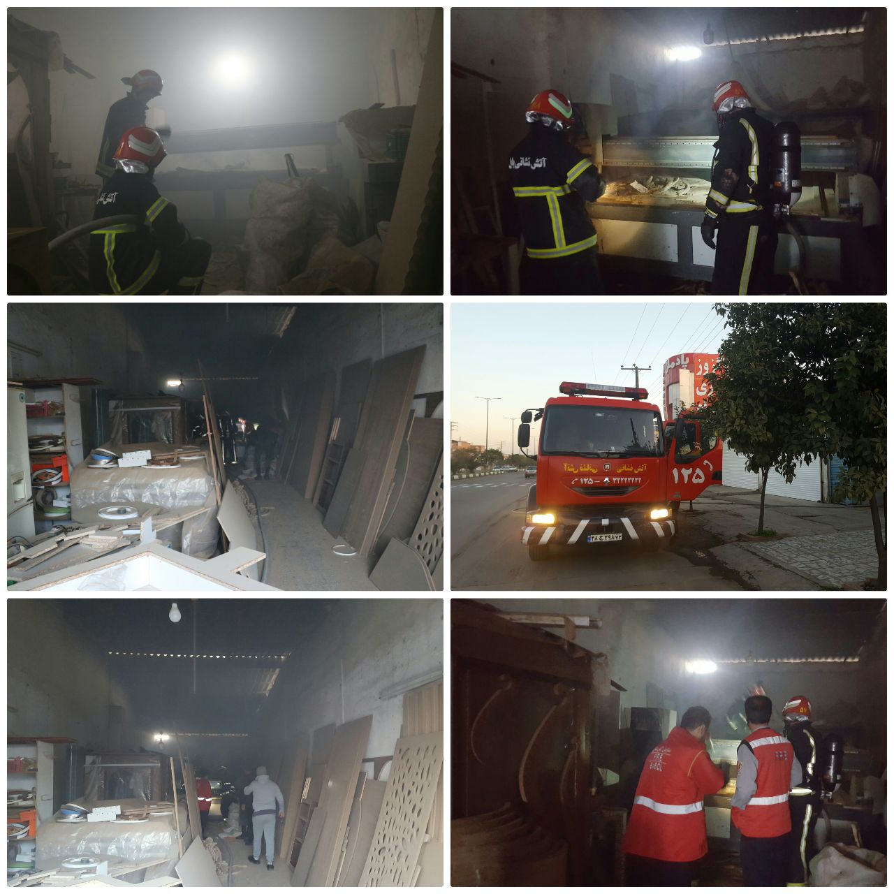 آتش سوزی صبحگاهی کارگاه نجاری و منزل مسکونی در بابل