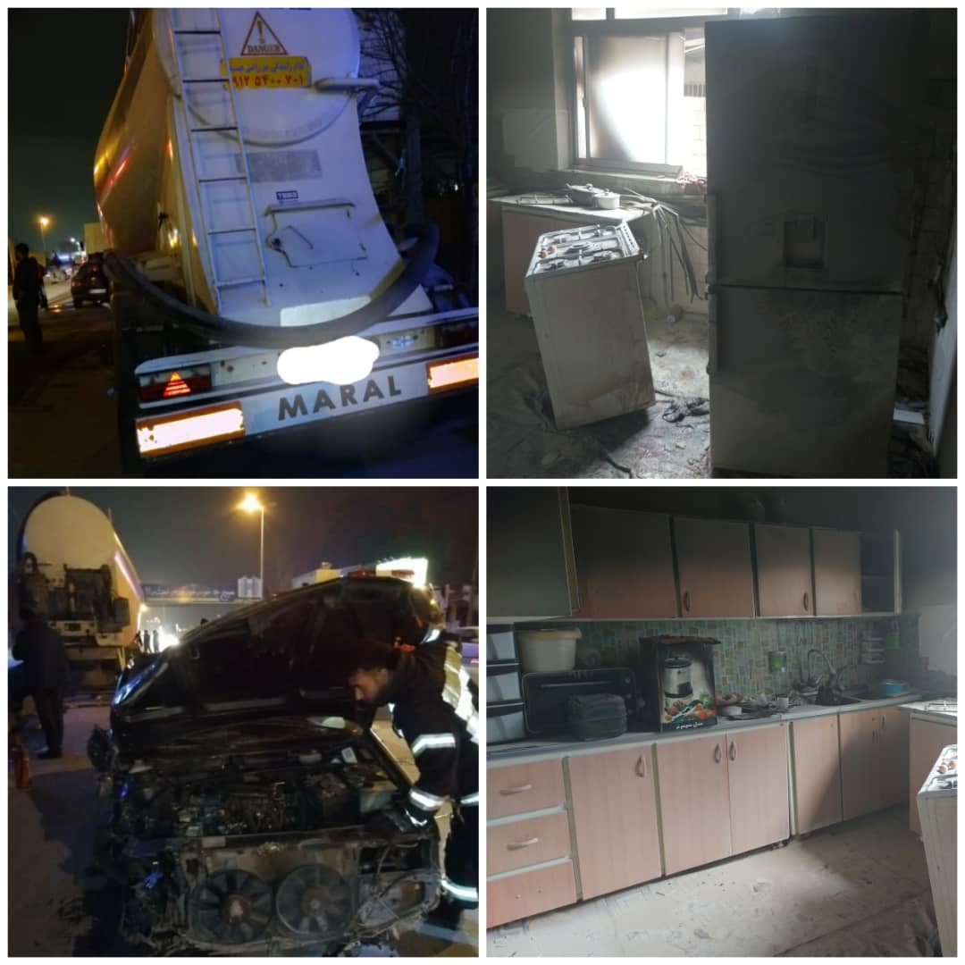 وقوع یک سانحه رانندگی و دو آتش سوزی در بابل