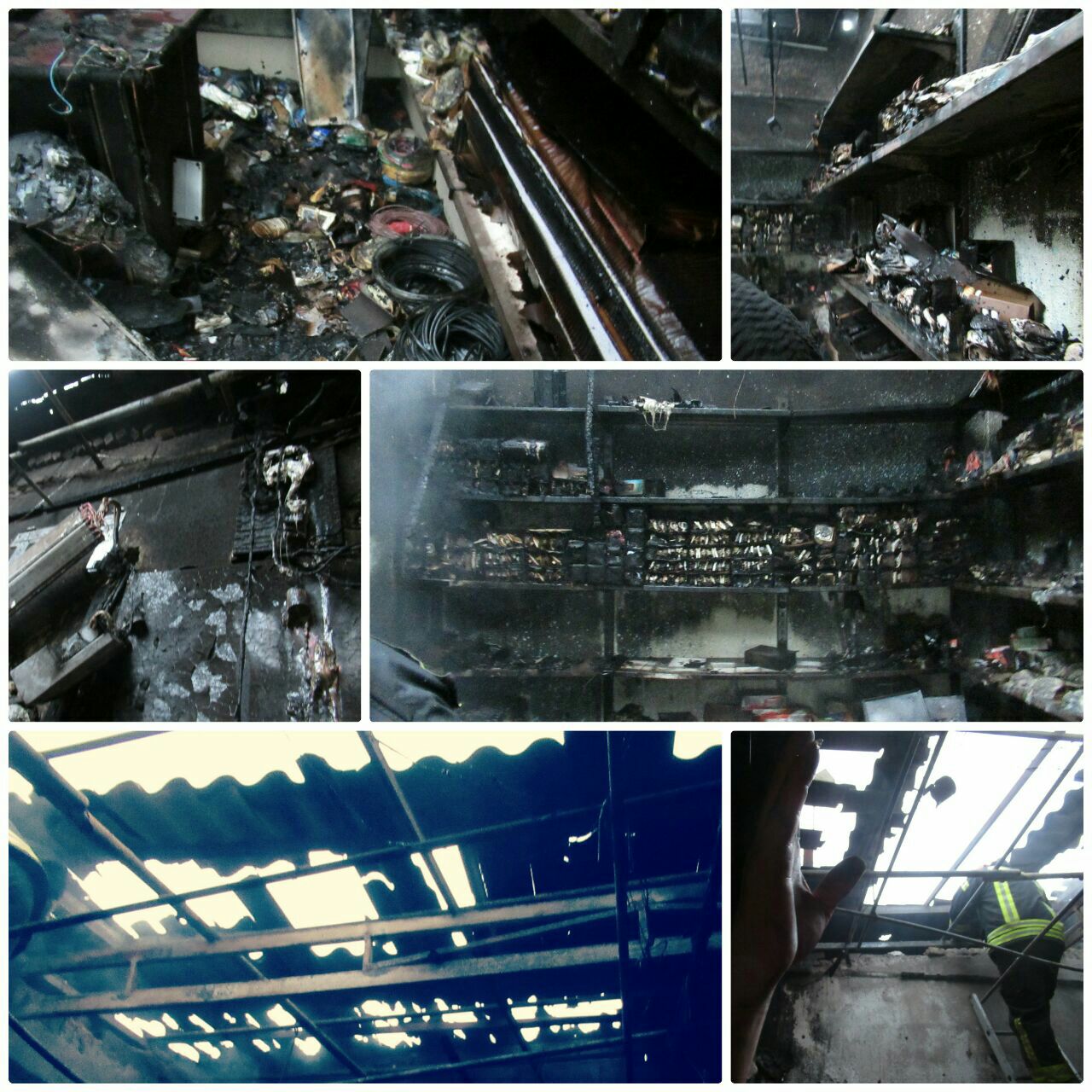 آتش سوزی صبحگاهی مغازه لوازم الکتریکی در بابل