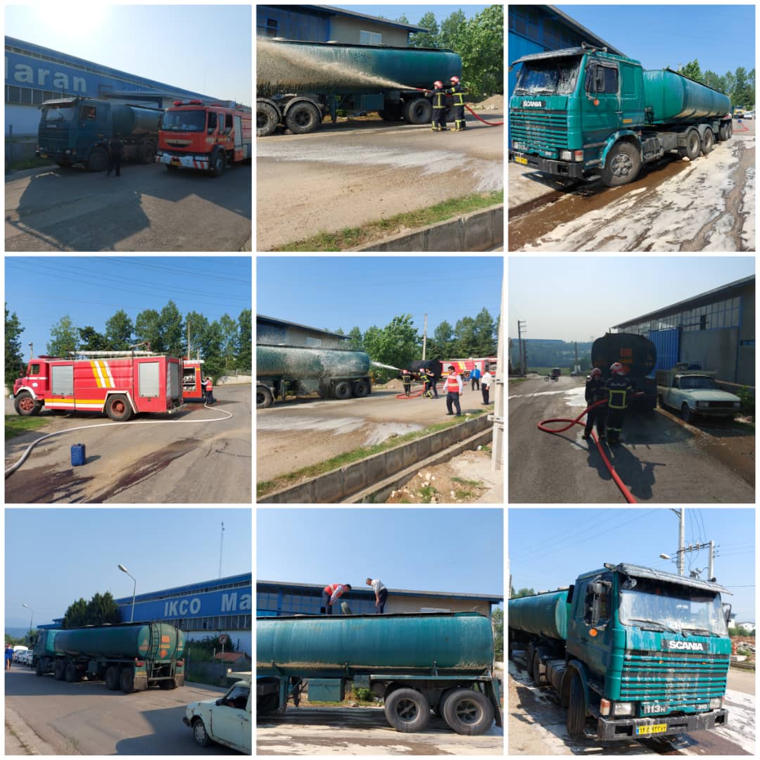 نشت سوخت از تانکر حامل بنزین در شهرک صنعتی رجه بابل مهار شد