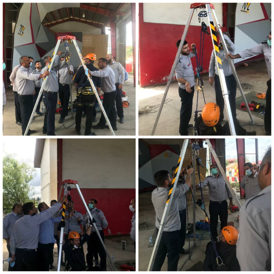 آموزش امداد و نجات چاه در غرب استان توسط کارشناسان واحد آموزش آتش نشانی بابل