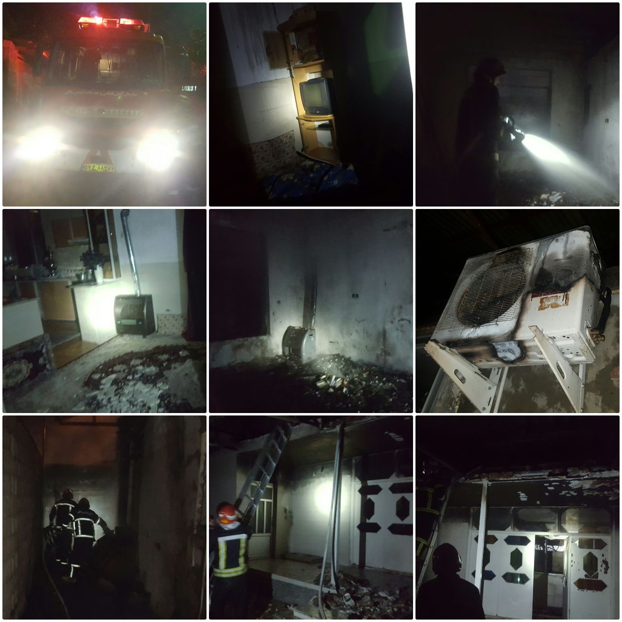  آتش سوزی شبانگاهی منزل مسکونی روستایی در بابل
