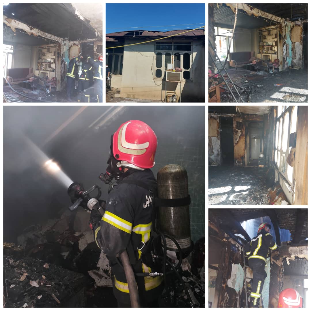 آتش سوزی  یک باب منزل مسکونی در سیاهکلامحله شرقی بابل