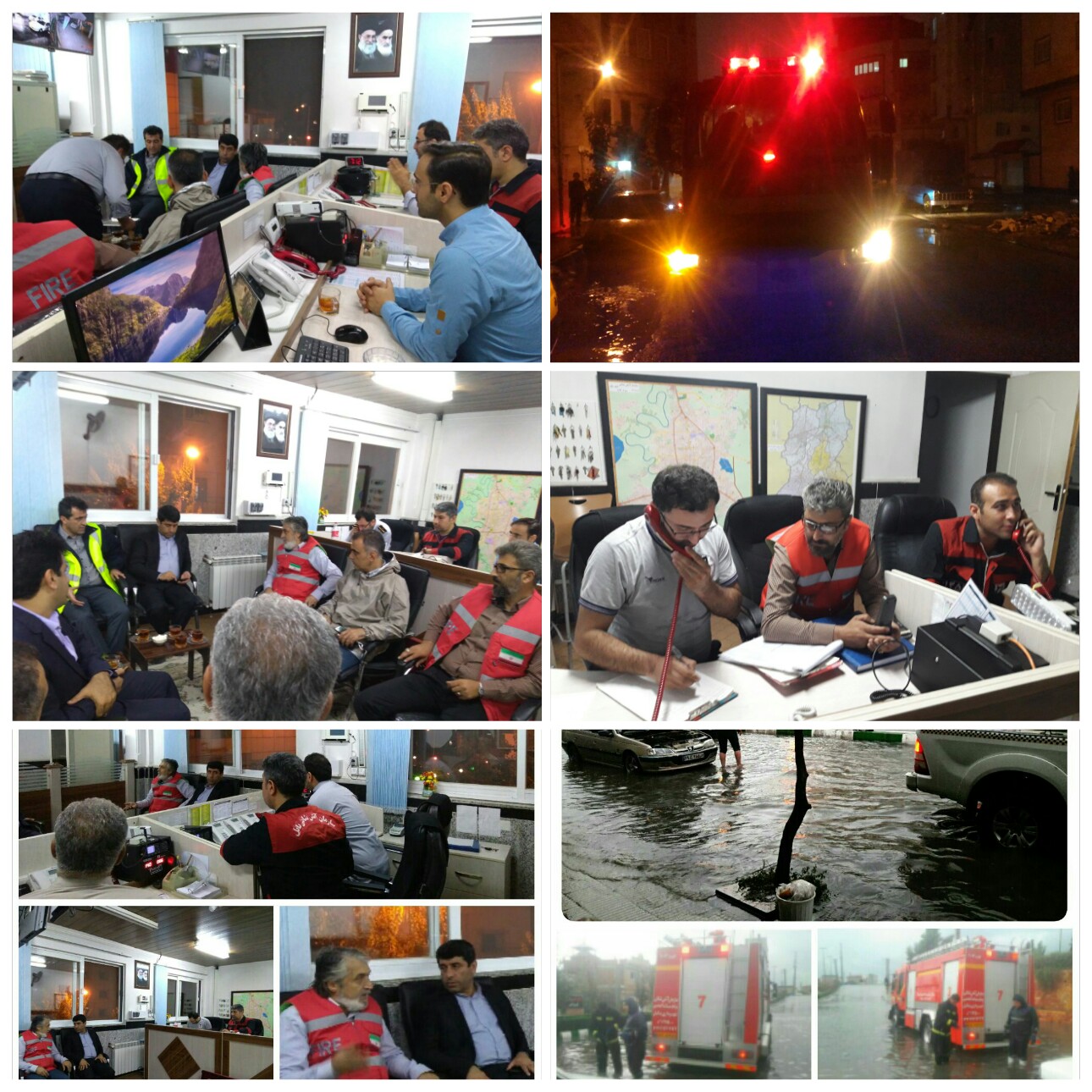 امداد رسانی آتش نشانان در پی بارندگی شدید و آب گرفتگی معابر