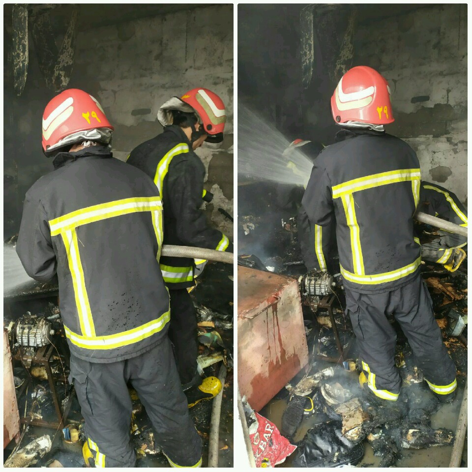 آتش سوزی یک باب مغازه کفاشی در بابل