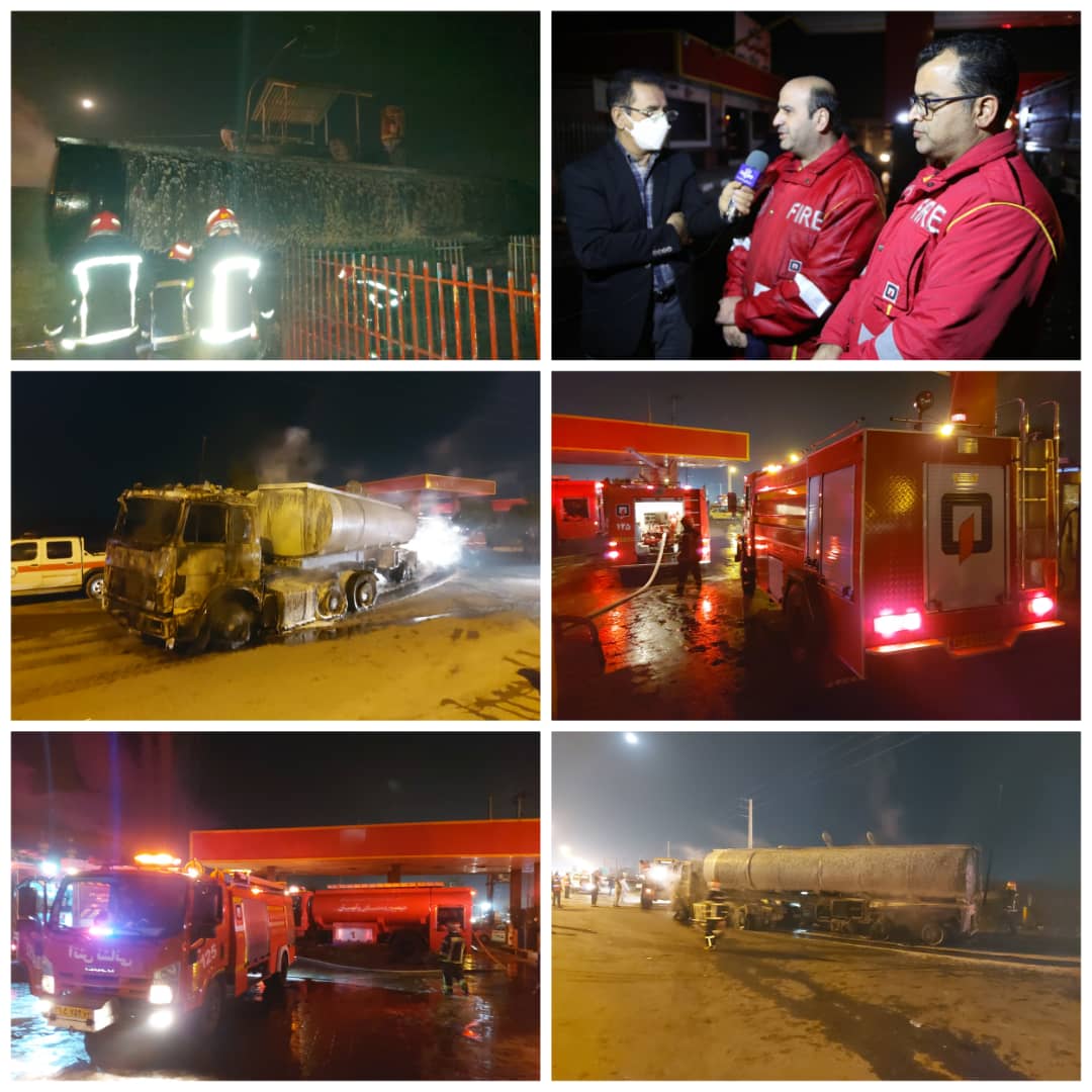 آتش سوزی گسترده جایگاه پمپ بنزین در بابل ۶ مصدوم برجای گذاشت. 