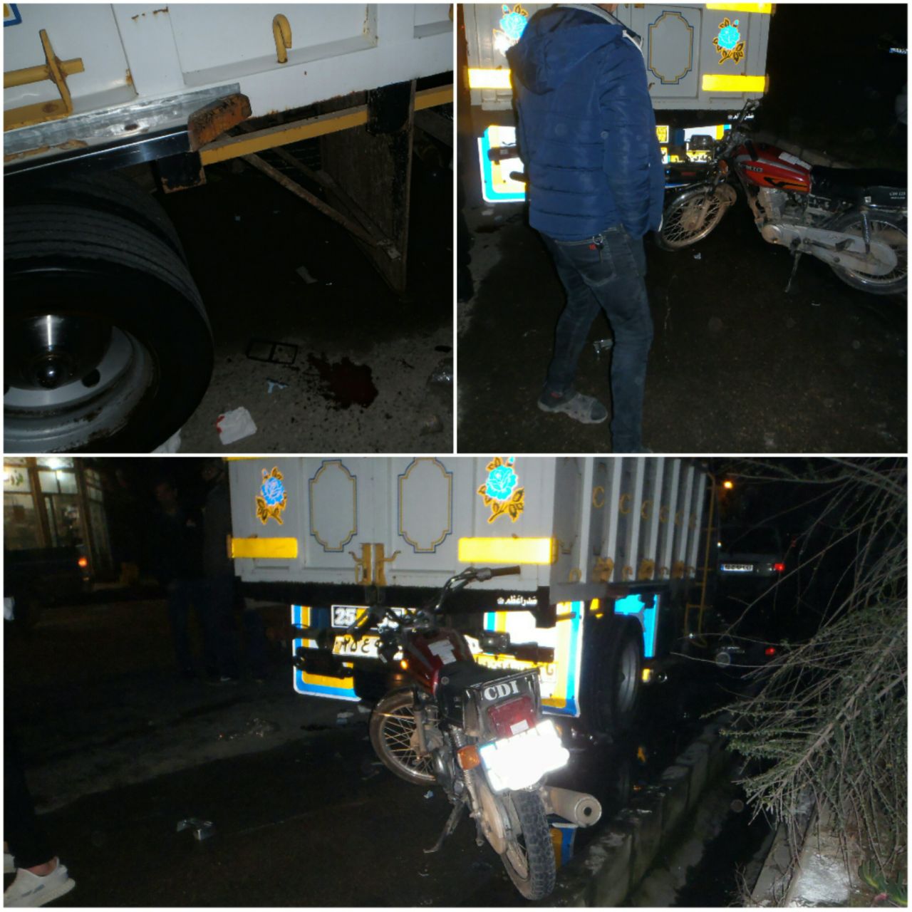 برخورد موتور سیکلت با کامیونت دو مصدوم برجای گذاشت.