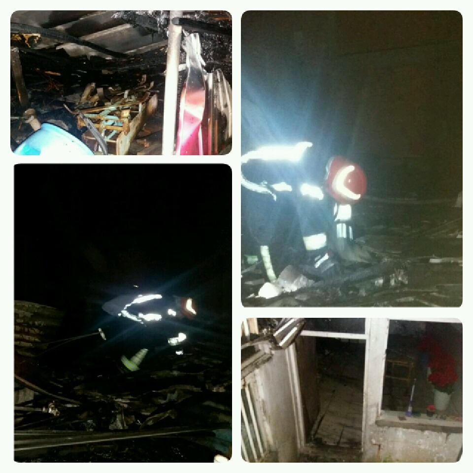 آتش سوزی منزل مسکونی قدیمی با کاربری انبار گل فروشی