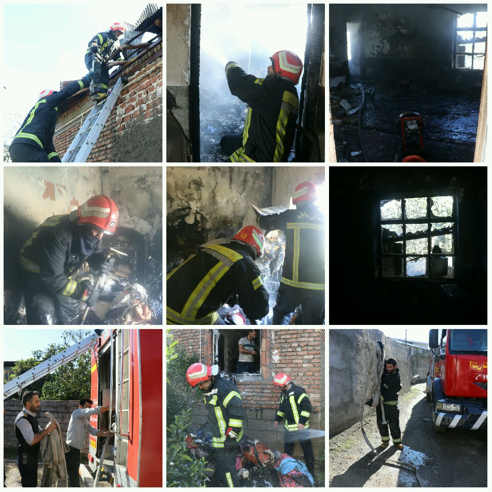 آتش سوزی منزل مسکونی در بابل