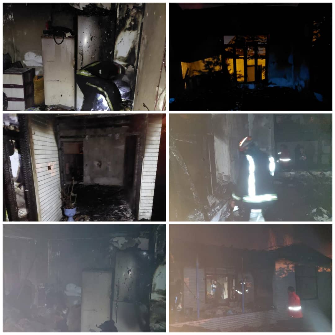 آتش سوزی شبانگاهی منزل مسکونی روستایی در بابل