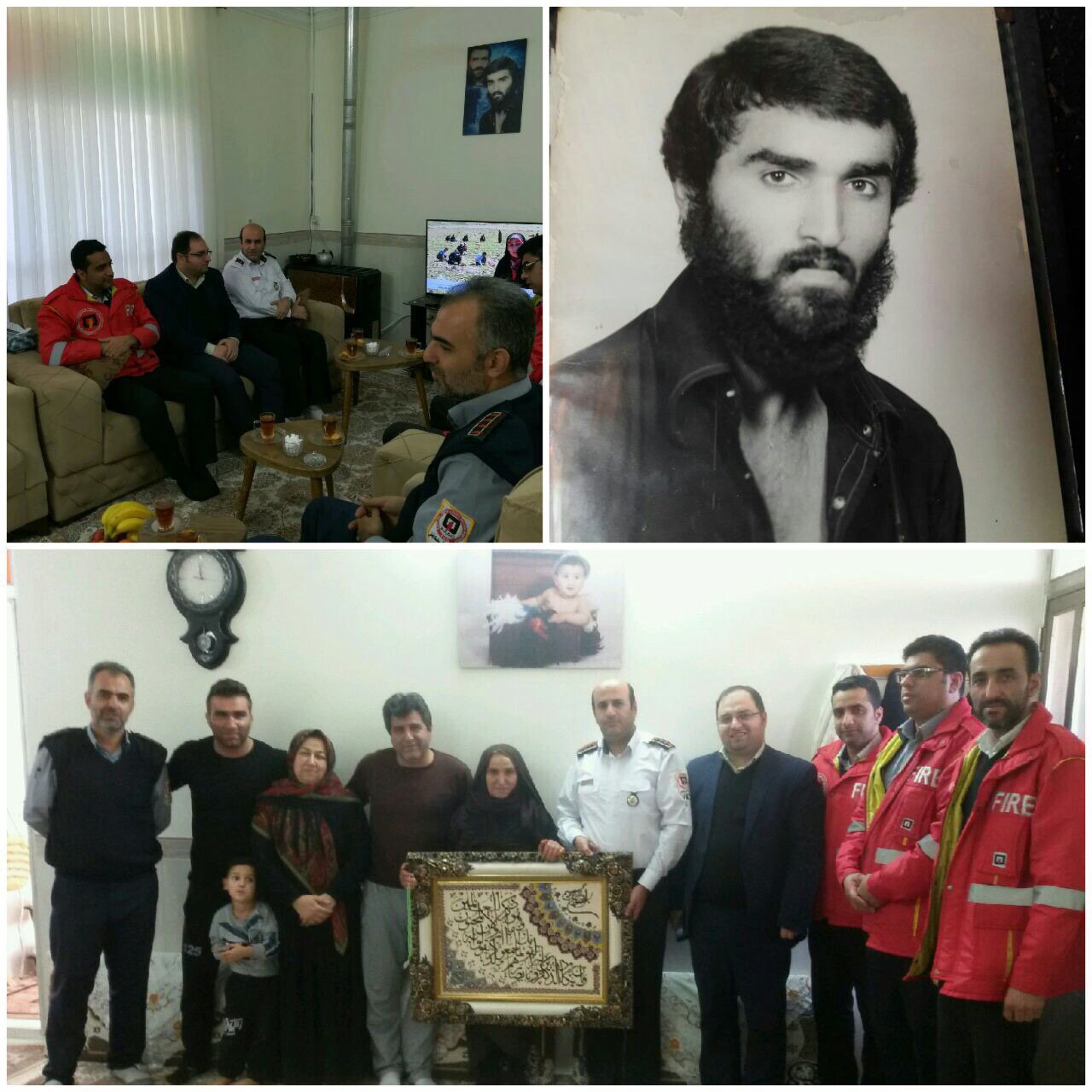  دیدارسرپرست سازمان آتش نشانی با خانواده شهدا به مناسبت هفته بسیج