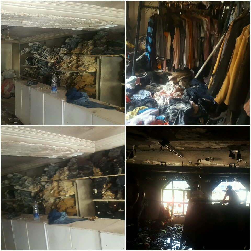 آتش سوزی یک مغازه لباس فروشی در بابل