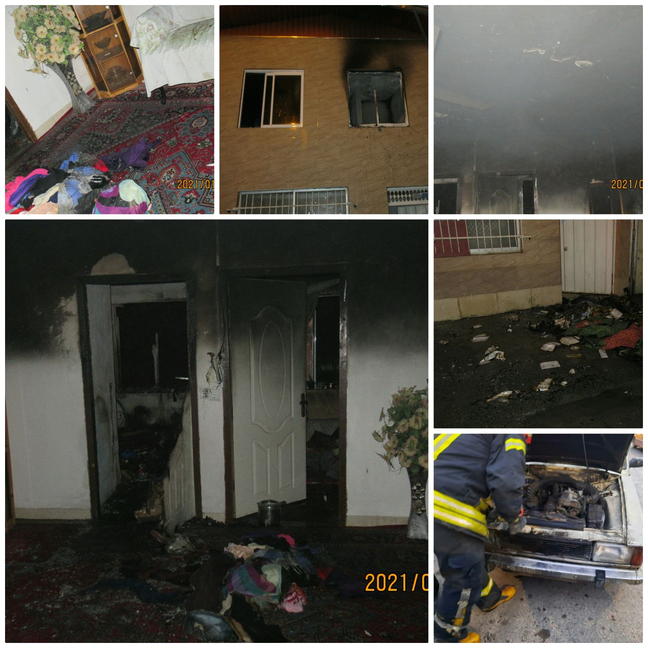 آتش سوزی شبانگاهی منزل مسکونی در بابل