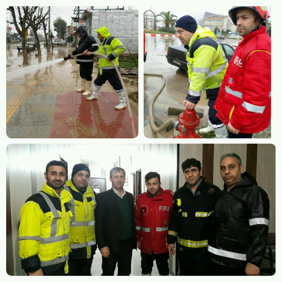 حضور تیم های امداد رسانی سازمان آتش نشانی بابل در شهرستان سیمرغ درپی وقوع سیل در این شهرستان