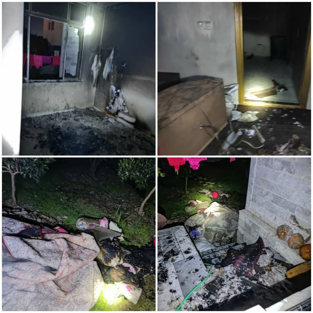 آتش سوزی شبانگاهی  یک باب منزل مسکونی روستایی در بابل