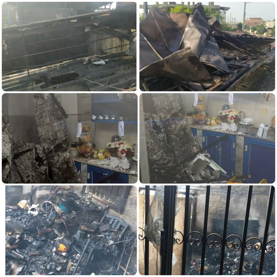 مهار آتش سوزی  یک باب منزل مسکونی روستایی در بابل