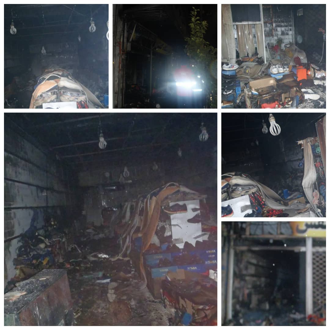 آتش سوزی یک باب مغازه کفاشی در بابل