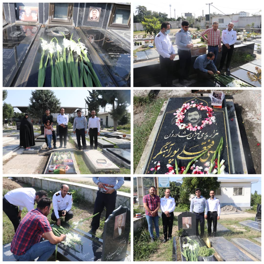 حضور مدیرعامل سازمان آتش نشانی و هیئت همراه بر مزار آتش نشانان فقید بابلی