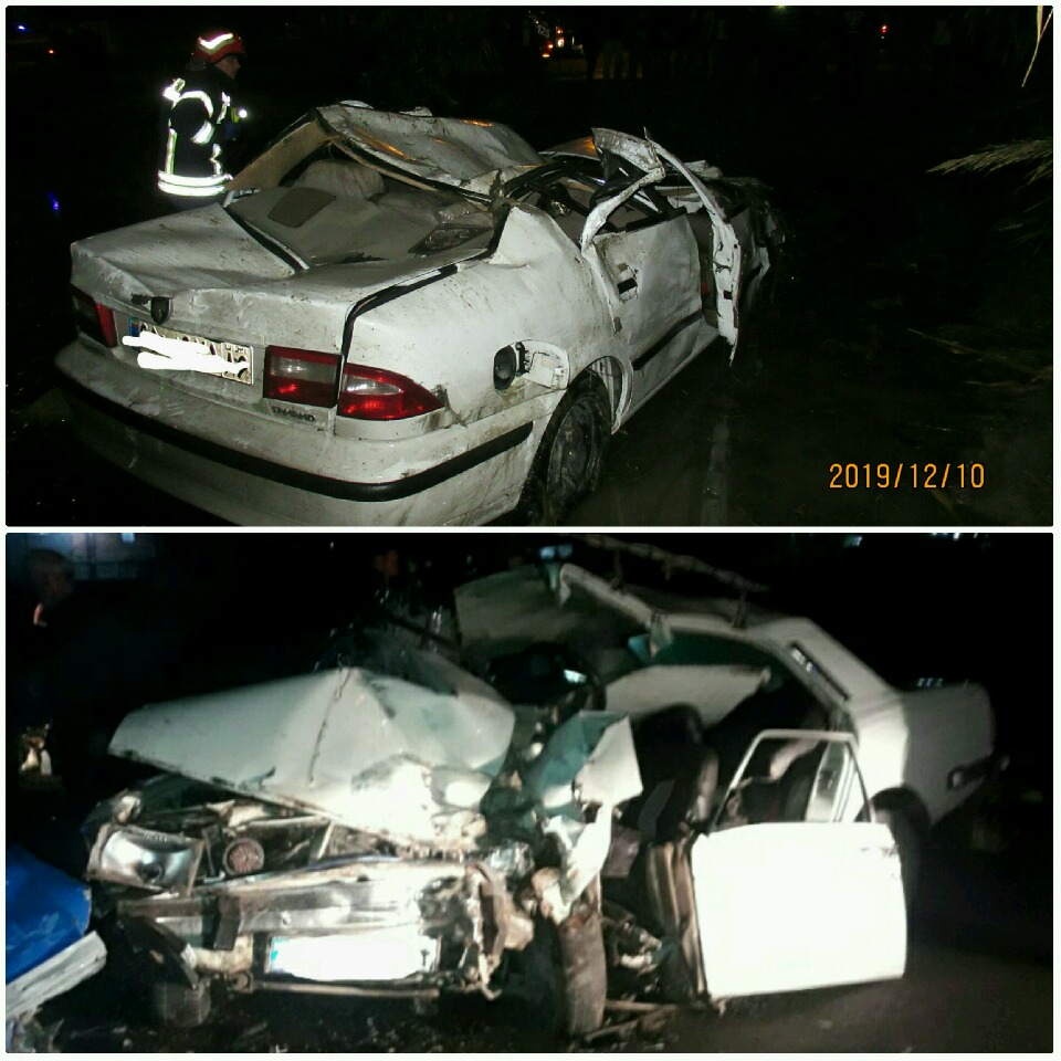 واژگونی بامدادی خودروی سمند ۳ مصدوم برجای گذاشت.