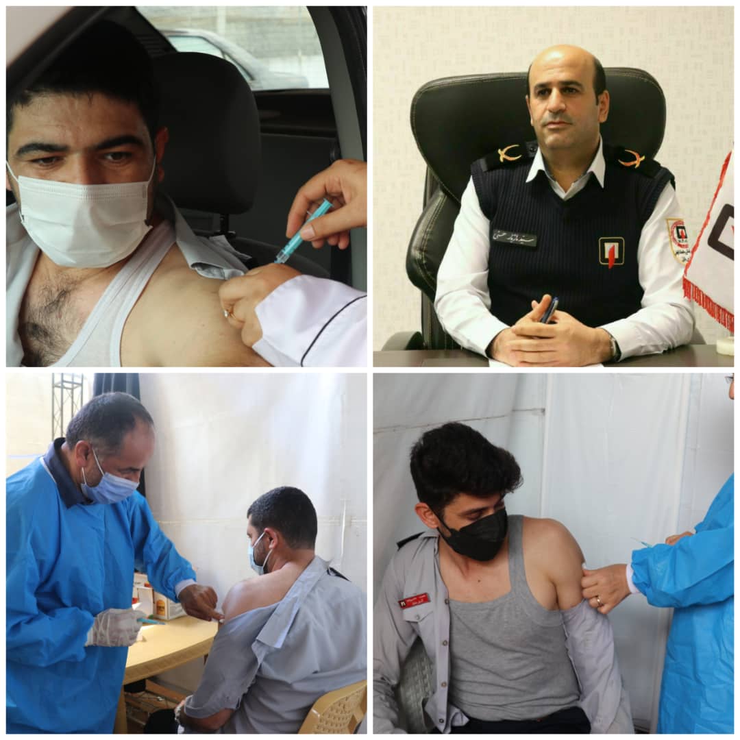 واکسیناسیون آتش نشانان بابلی علیه ویروس کرونا