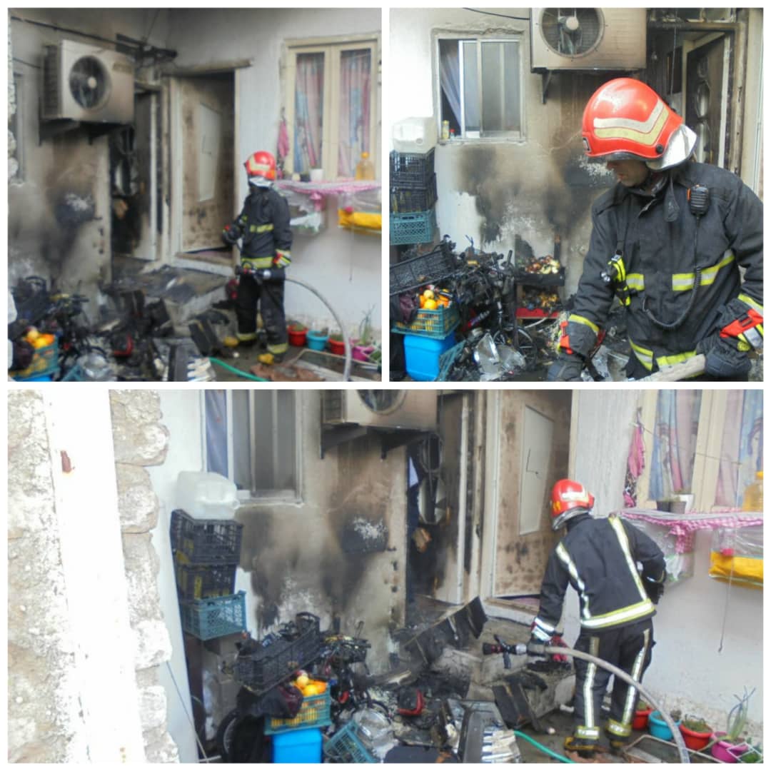 مهار آتش سوزی منزل مسکونی و نجات محبوس شدگان