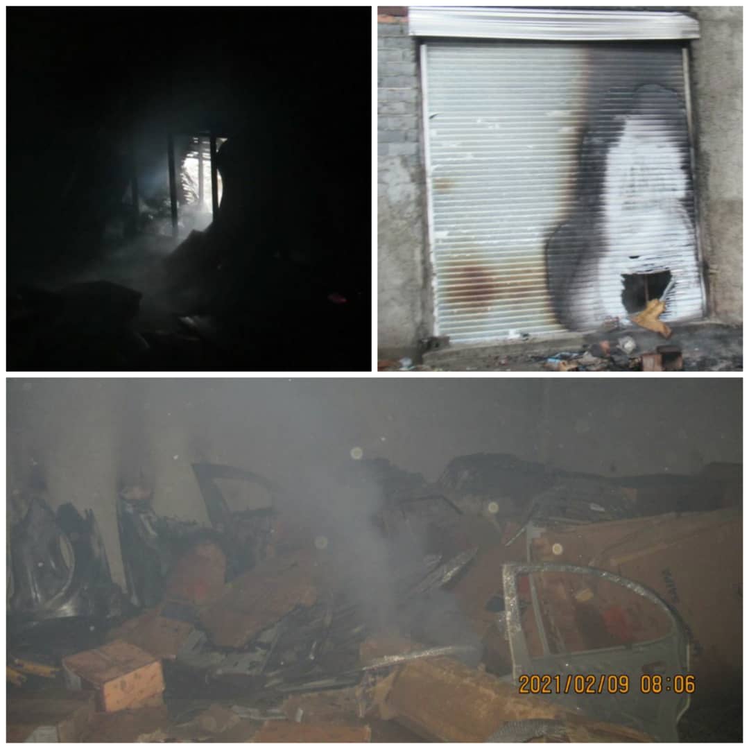 مهار آتش سوزی مغازه لوازم یدکی در بابل